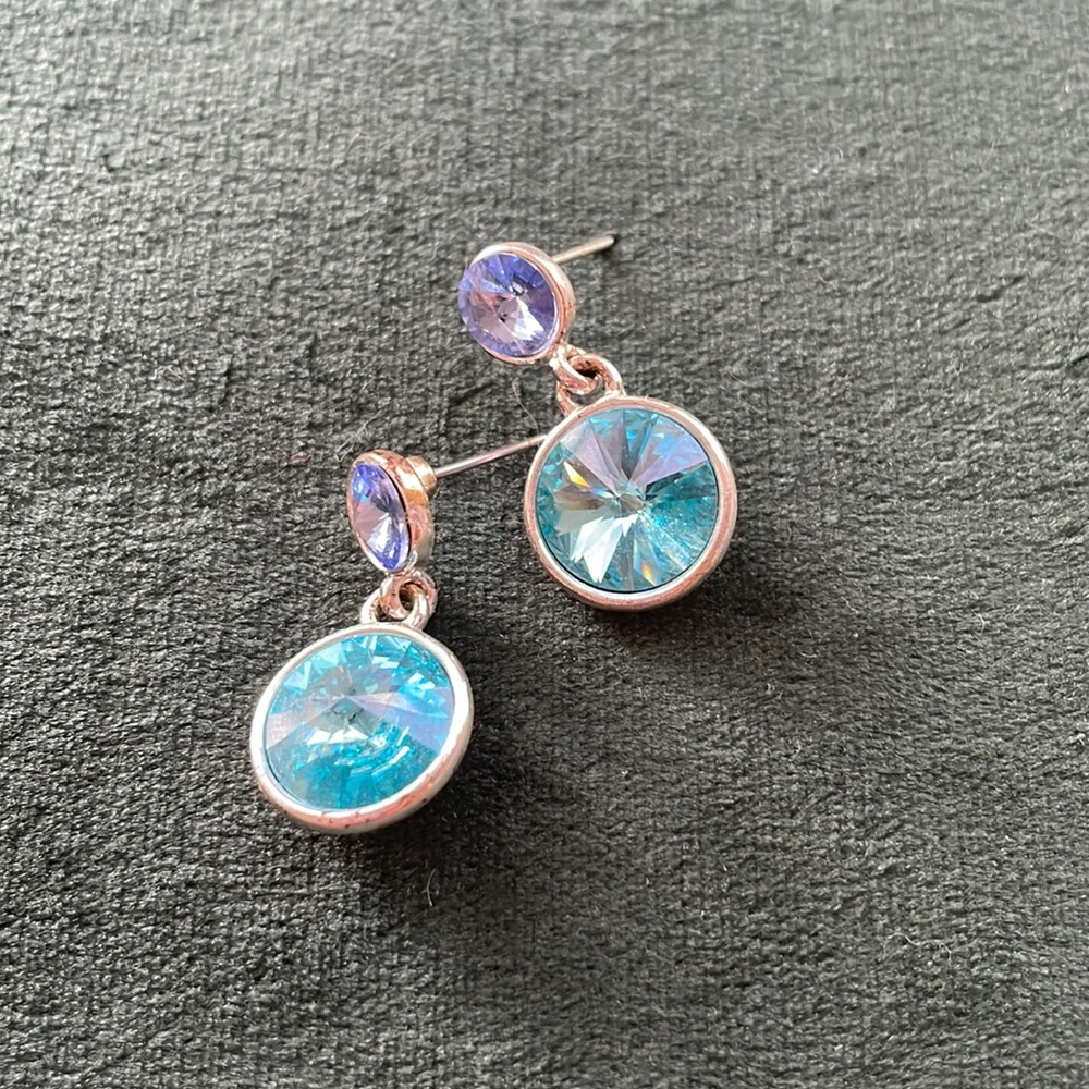 Blue stone post earrings